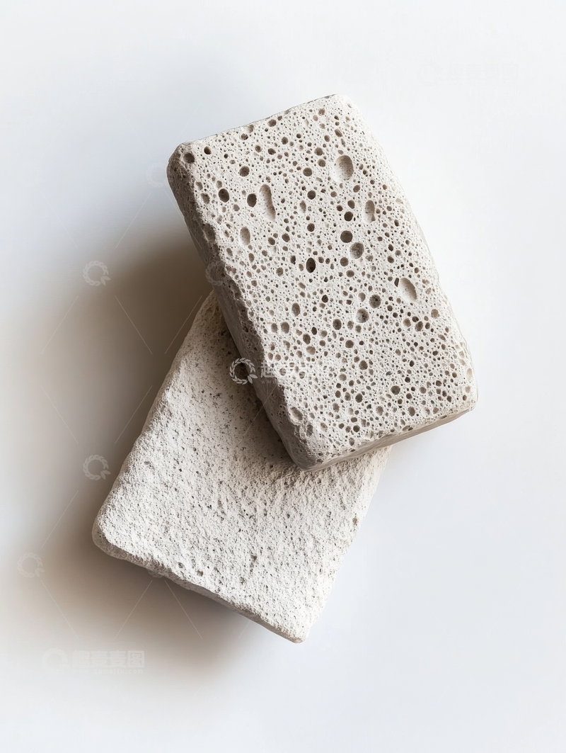 高清大图下载【趣麦麦图】两块多孔石块叠放