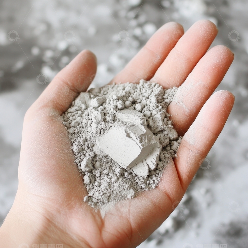 高清大图下载【趣麦麦图】手握灰色粉末与小块固体