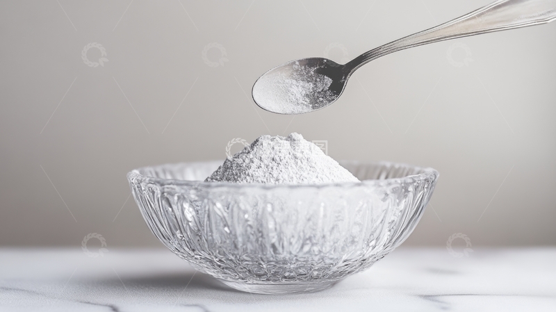 高清大图下载【趣麦麦图】勺子舀取碗中白色粉末