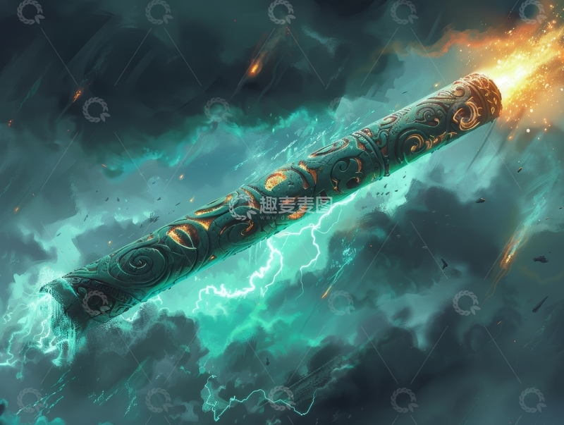 高清大图下载【趣麦麦图】神秘法杖释放能量光束
