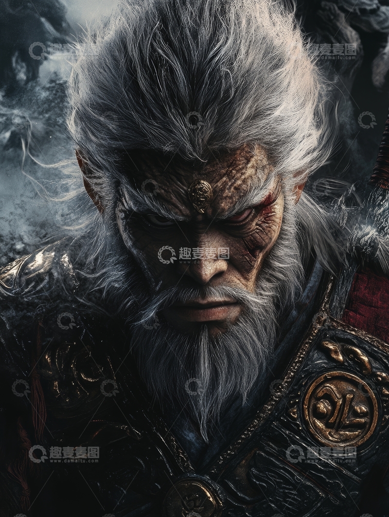 高清大图下载【趣麦麦图】威严的战士肖像