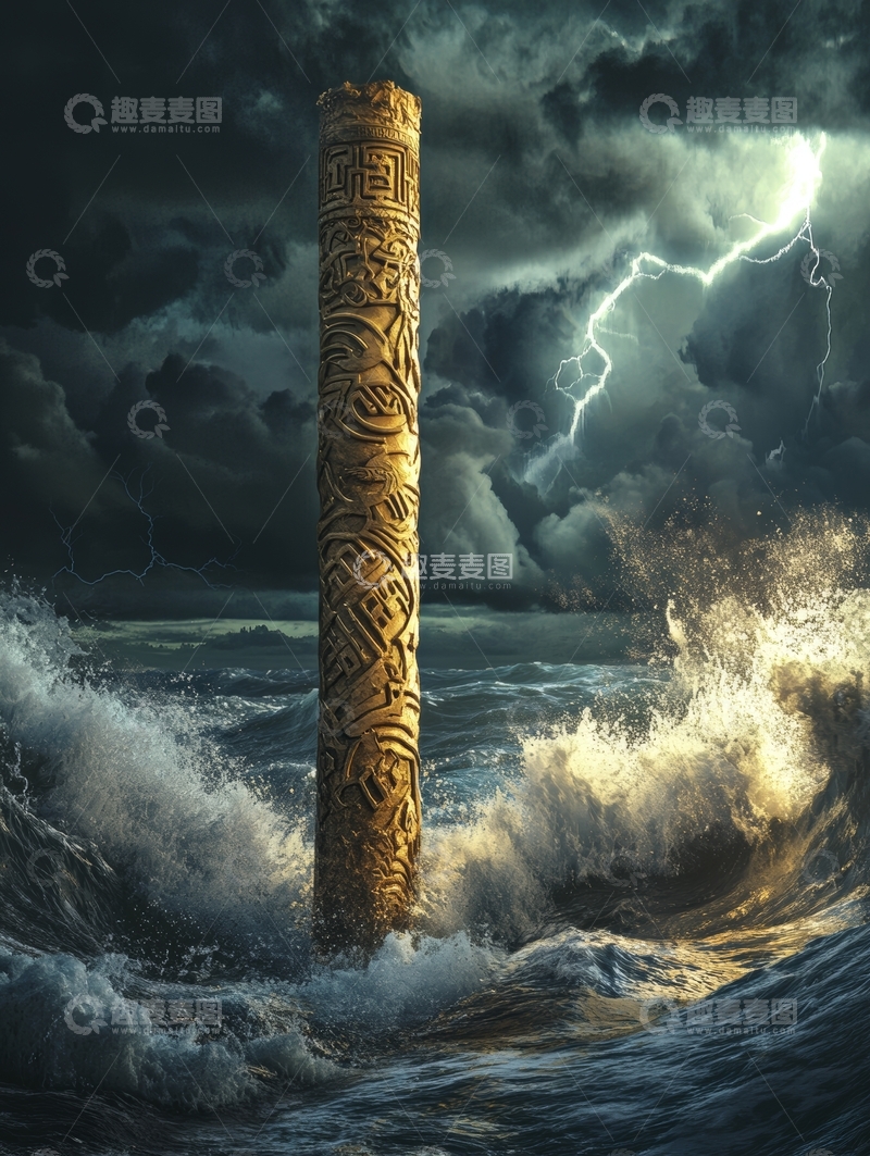 高清大图下载【趣麦麦图】风暴中屹立的神秘石柱