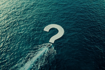 海面波纹形成问号形状