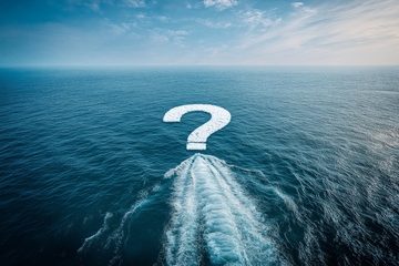 海面波纹形成问号图案