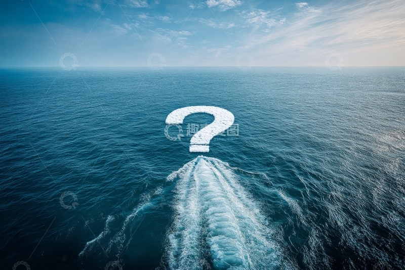 高清大图下载【趣麦麦图】海面波纹形成问号图案