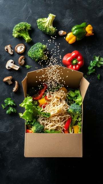 蔬菜炒面外卖盒