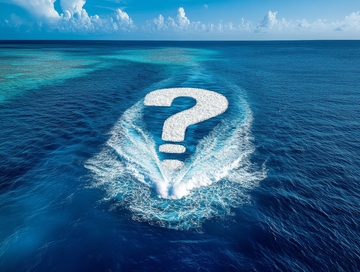 海洋中的巨大问号图案