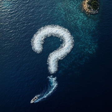 航迹绘成问号，海上奇景