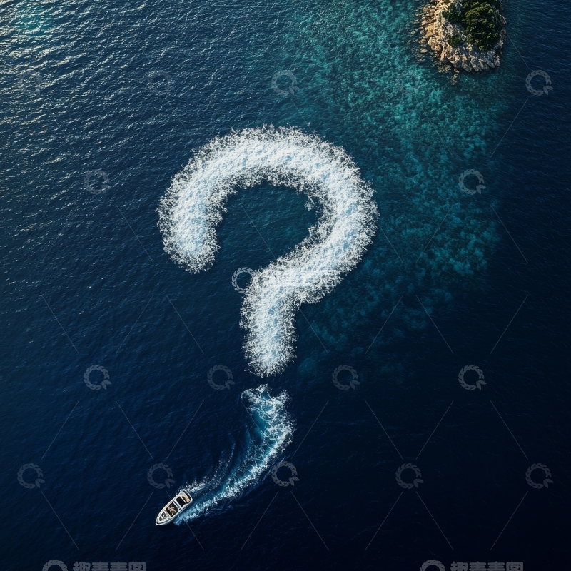 高清大图下载【趣麦麦图】航迹绘成问号，海上奇景