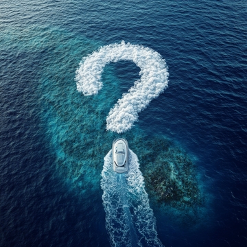 航船尾迹形成问号形状