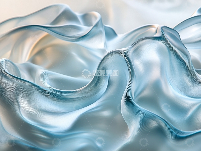 高清大图下载【趣麦麦图】流动的蓝色丝绸纹理