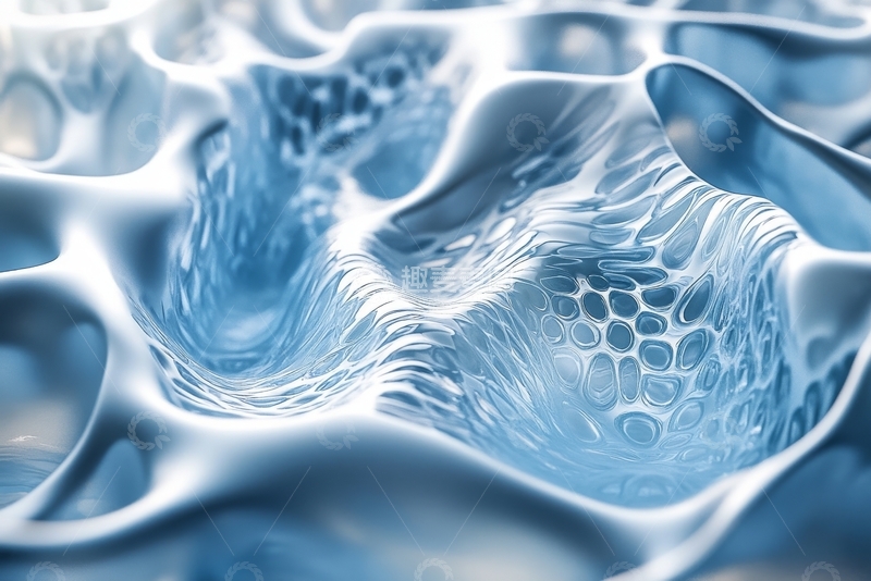 高清大图下载【趣麦麦图】蓝色波纹纹理的抽象艺术