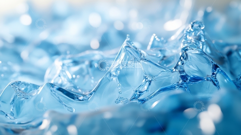 高清大图下载【趣麦麦图】蓝色冰块的特写纹理