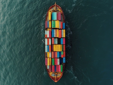 海上航行的集装箱货轮