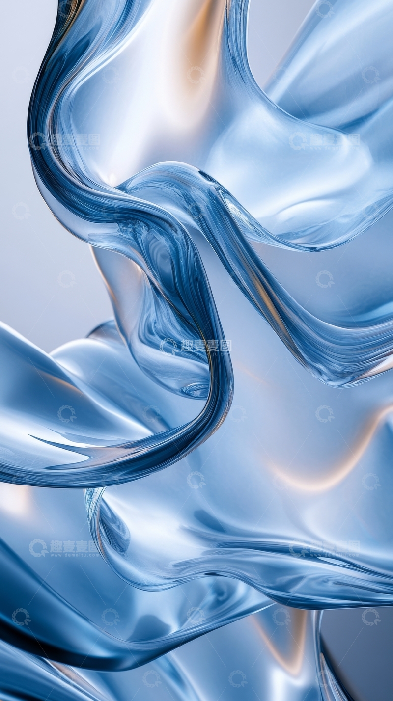 高清大图下载【趣麦麦图】流动的蓝色抽象艺术