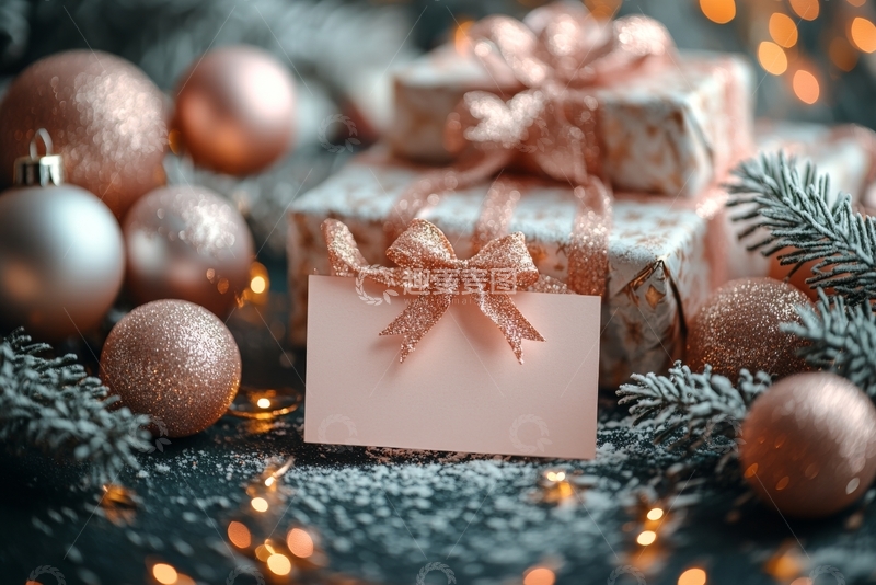 高清大图下载【趣麦麦图】节日礼物与装饰品的温馨场景