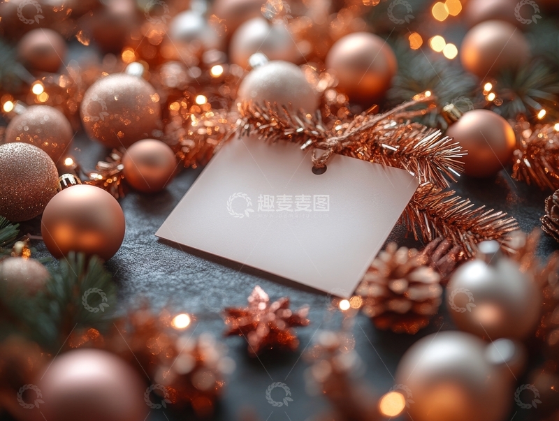 高清大图下载【趣麦麦图】节日装饰中的空白卡片