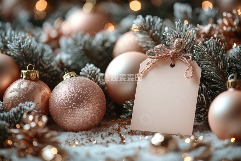 高清大图下载【趣麦麦图】圣诞装饰与空白标签
