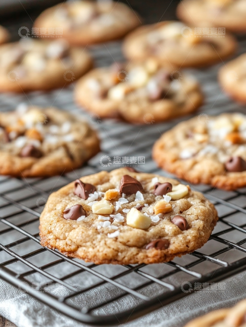 高清大图下载【趣麦麦图】椰蓉坚果巧克力饼干