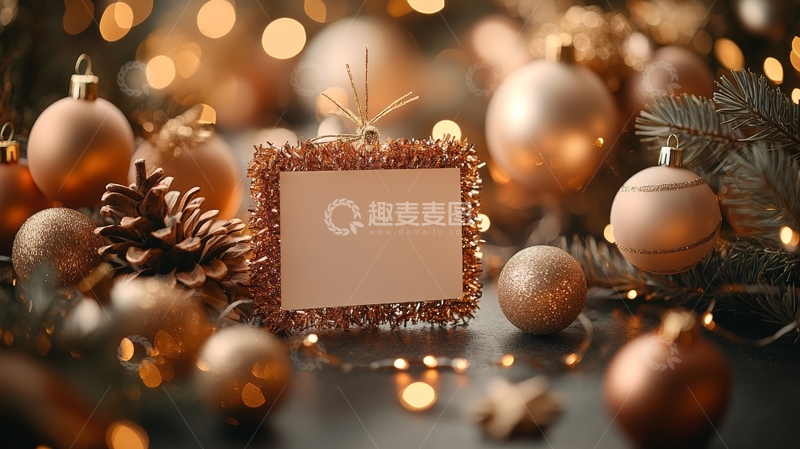 高清大图下载【趣麦麦图】节日装饰中的空白相框