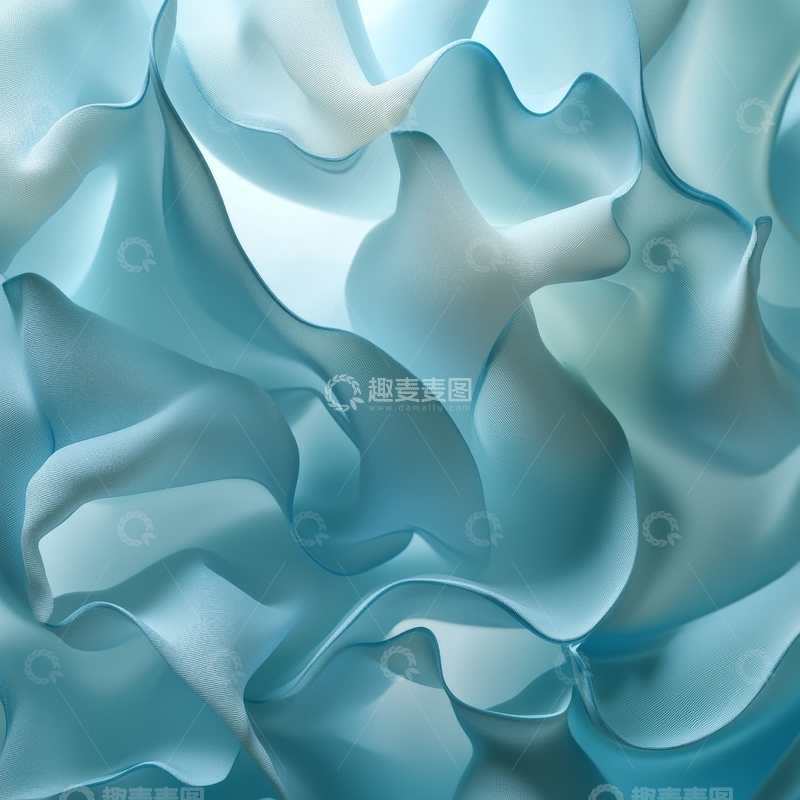 高清大图下载【趣麦麦图】蓝色褶皱织物的抽象艺术