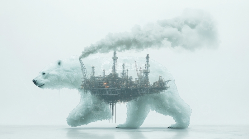 高清大图下载【趣麦麦图】北极熊体内工业设施的双重影像