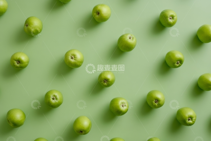 高清大图下载【趣麦麦图】绿色背景上的苹果排列