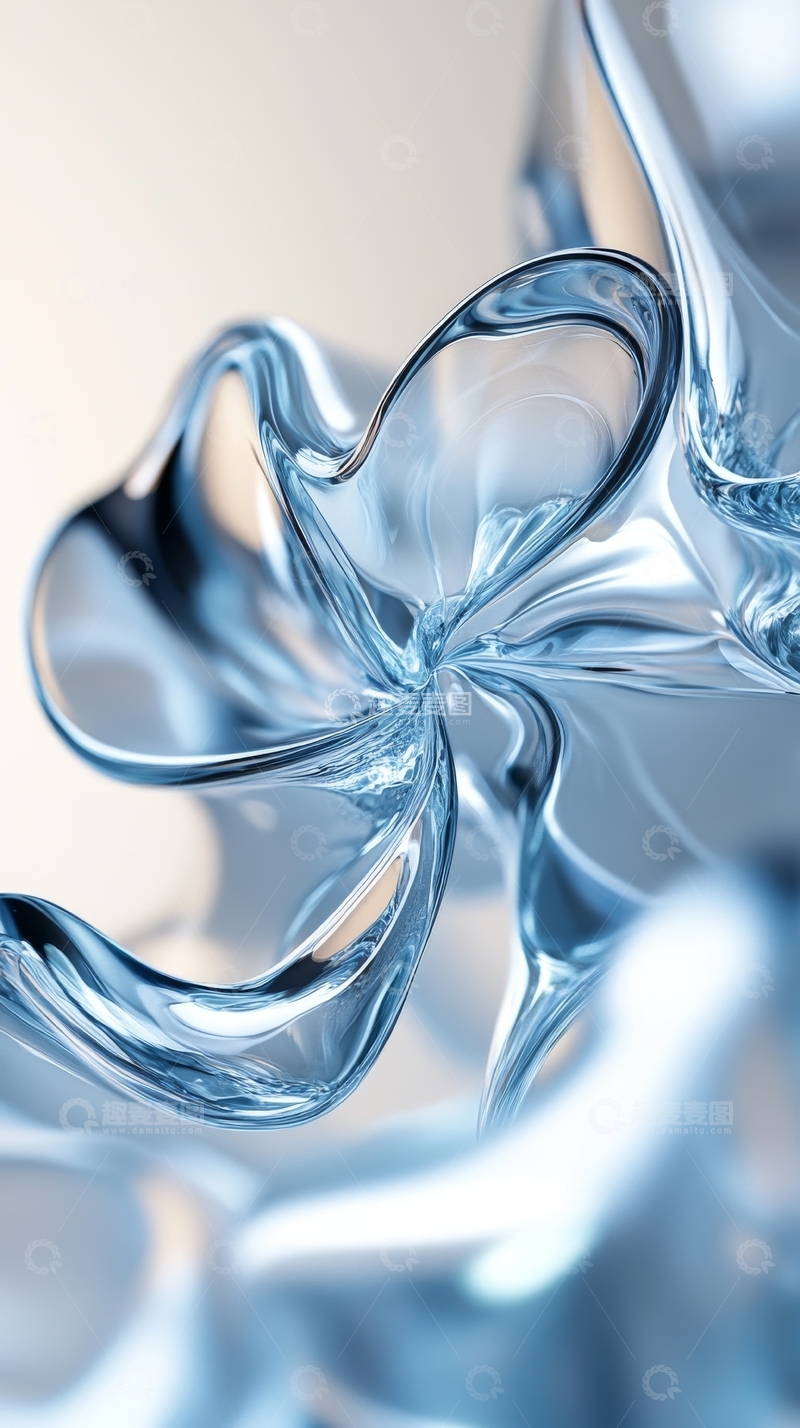 高清大图下载【趣麦麦图】-透明扭曲的玻璃艺术