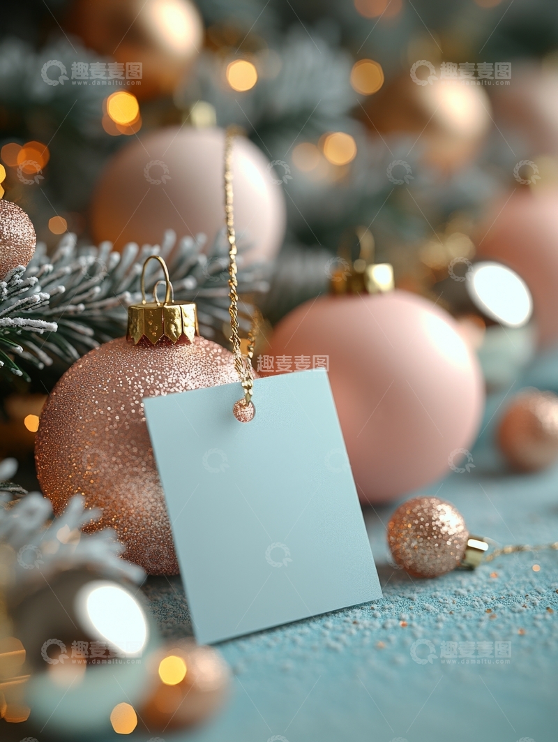 高清大图下载【趣麦麦图】圣诞装饰与空白卡片