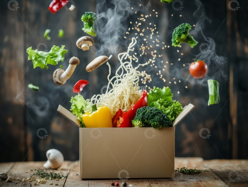 高清大图下载【趣麦麦图】食材飞溅，美味即享