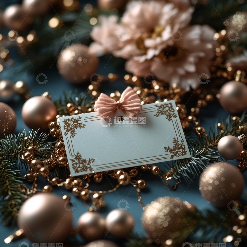 高清大图下载【趣麦麦图】节日装饰中的空白贺卡
