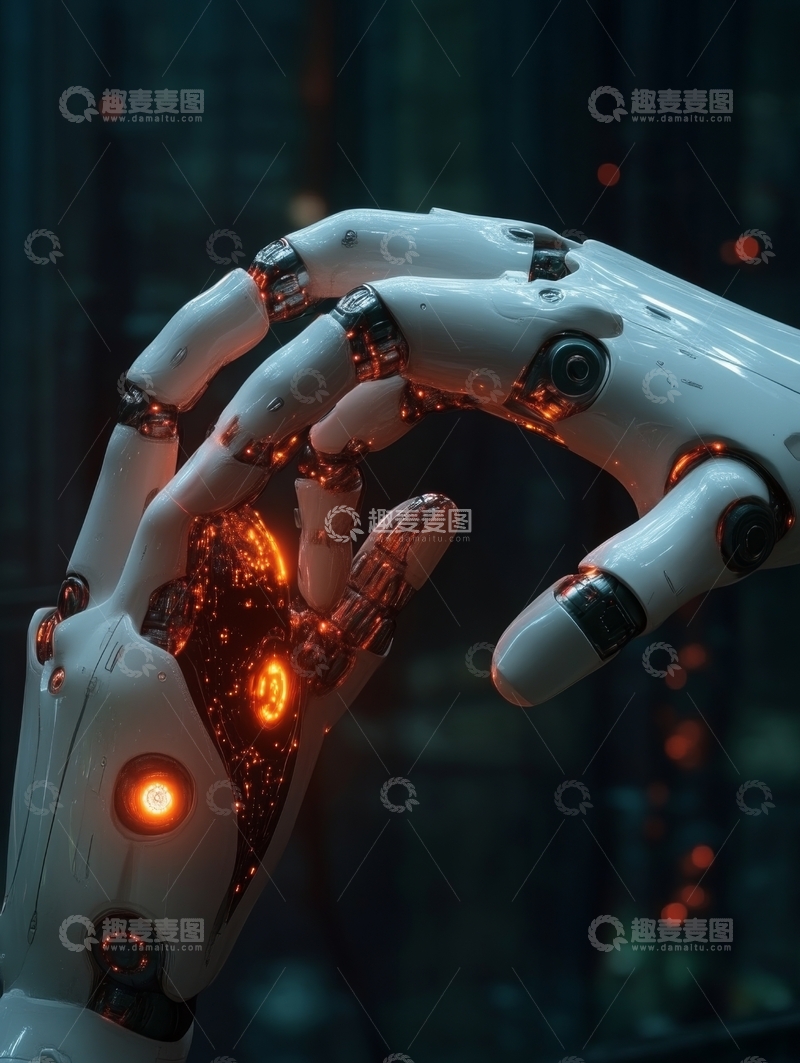 高清大图下载【趣麦麦图】机械手臂的光影交错