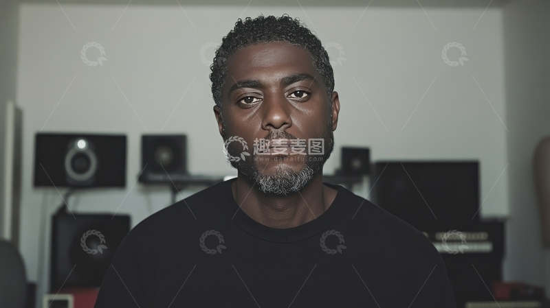 高清大图下载【趣麦麦图】室内环境中专注的男性肖像