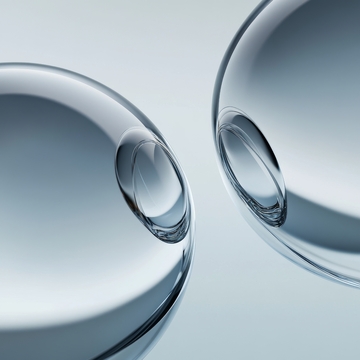 透明玻璃球体的特写