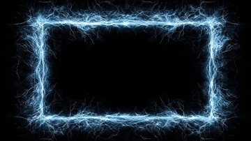 蓝色电光构成的矩形框架