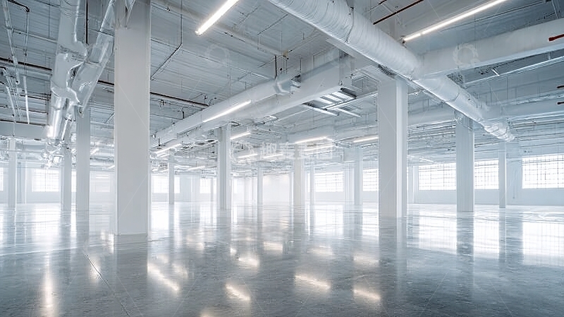 高清大图下载【趣麦麦图】宽敞明亮的工业厂房内部