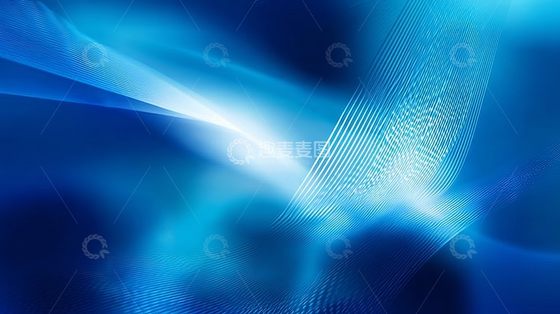 高清大图下载【趣麦麦图】蓝色抽象光影流动背景