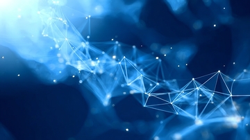 蓝色多边形网络连接图