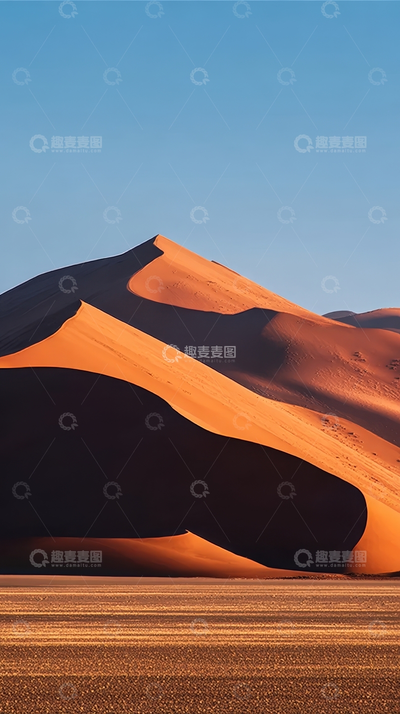 高清大图下载【趣麦麦图】沙漠沙丘在夕阳下的壮丽景象