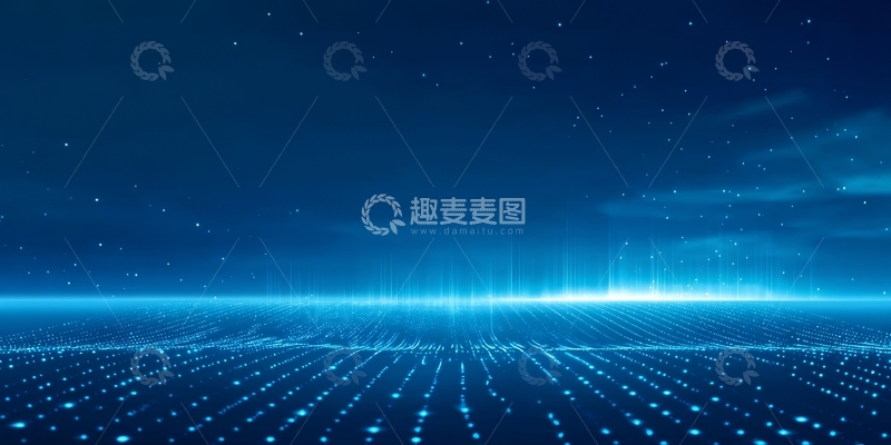 高清大图下载【趣麦麦图】-蓝色科技光点未来感背景