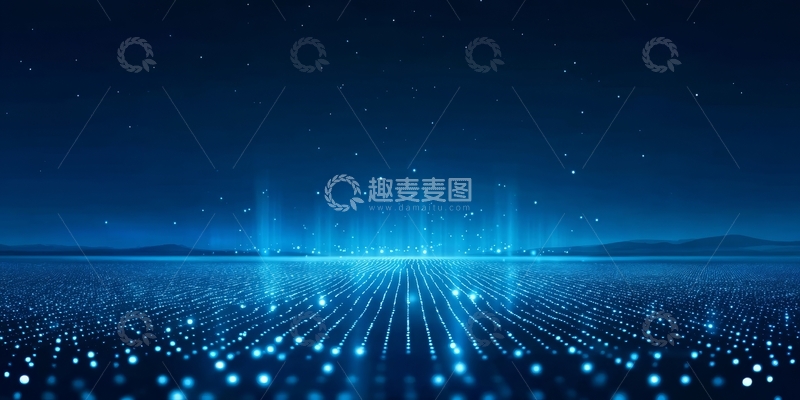 高清大图下载【趣麦麦图】蓝色光点科技背景