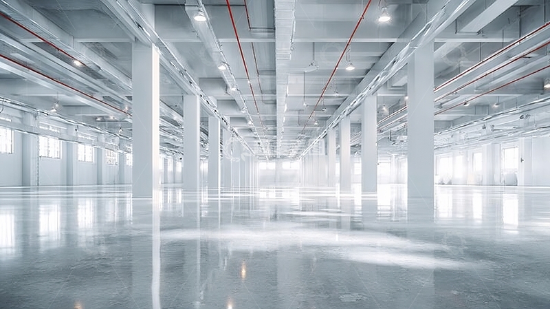 高清大图下载【趣麦麦图】宽敞明亮的工业厂房内部