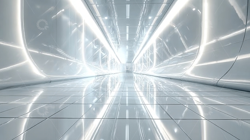 高清大图下载【趣麦麦图】未来科技走廊的光影效果