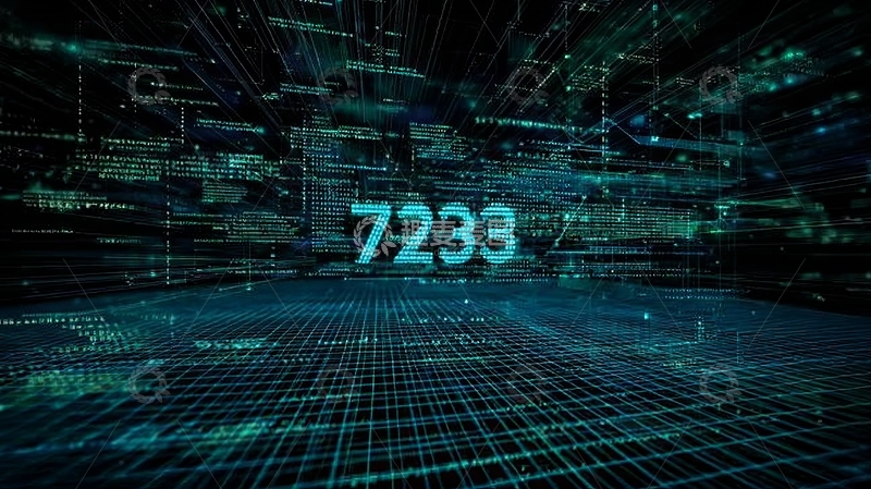高清大图下载【趣麦麦图】数字7233在科技网格背景中