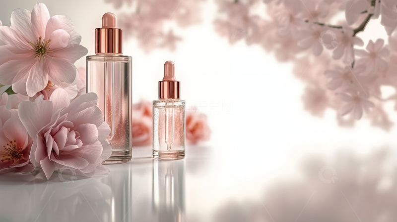 高清大图下载【趣麦麦图】樱花与玻璃瓶的静谧之美