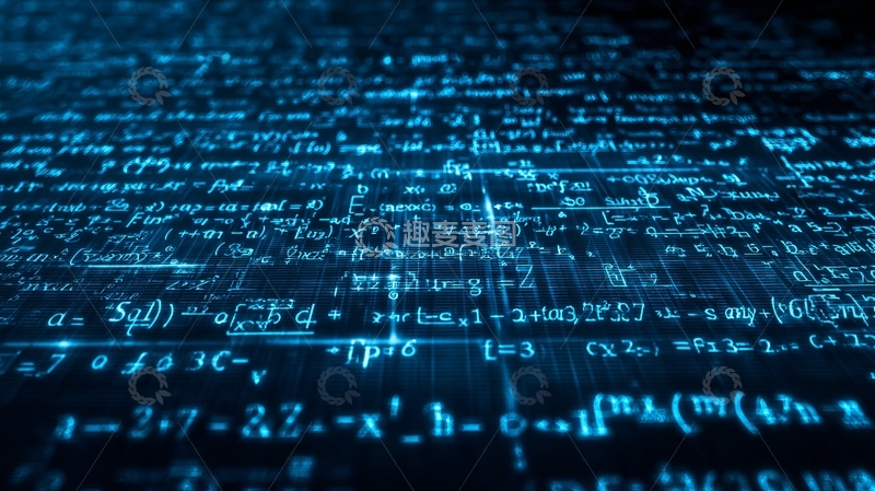 高清大图下载【趣麦麦图】蓝色背景上的数学公式