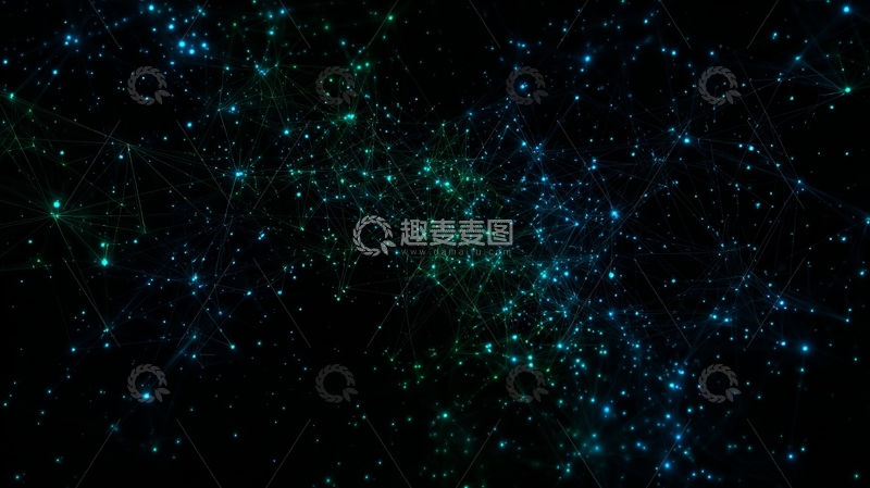 高清大图下载【趣麦麦图】星空背景下的点线网络