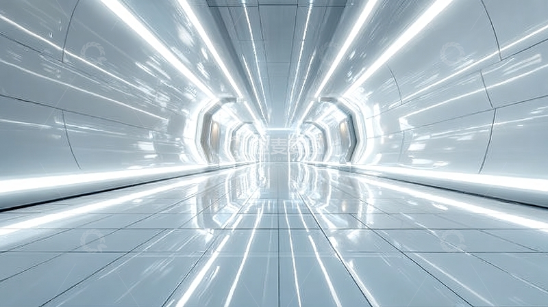 高清大图下载【趣麦麦图】未来科技走廊，光线明亮
