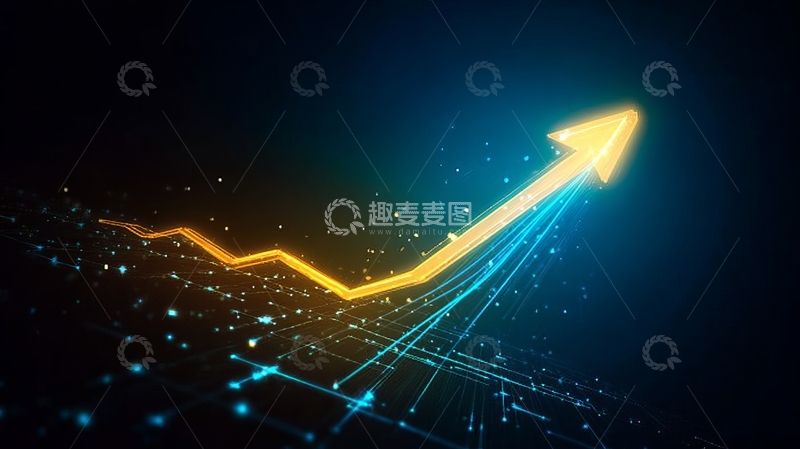 高清大图下载【趣麦麦图】上升箭头科技背景图