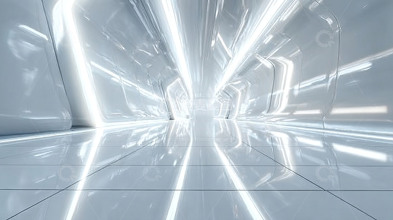 高清大图下载【趣麦麦图】未来科技走廊的光影效果